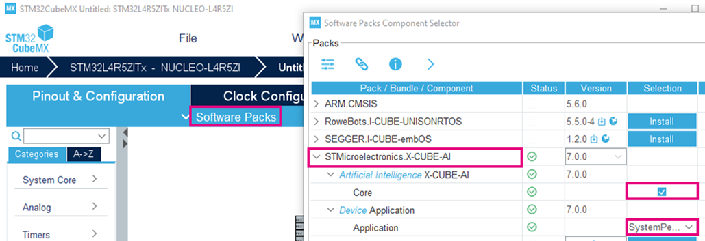 STM32CubeAI selection