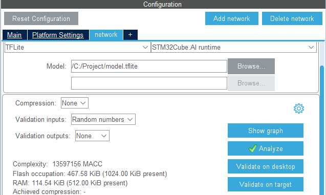 STM32Cube.AI model configuration