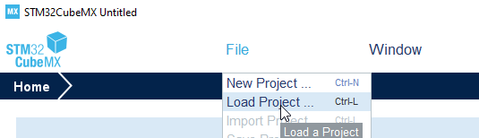 STM32CubeMX loading ioc