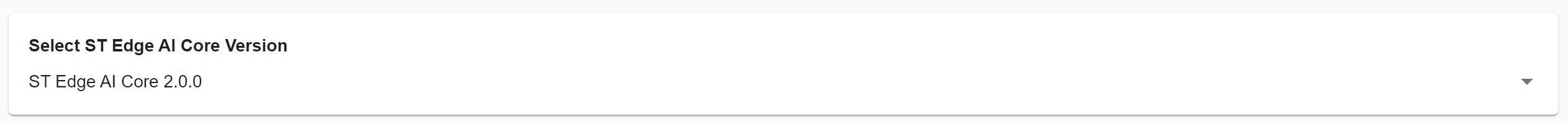ST Edge AI Developer Cloud: select version