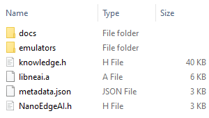 NanoEdge AI Studio generated library files