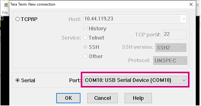 tera term connection port choice.png