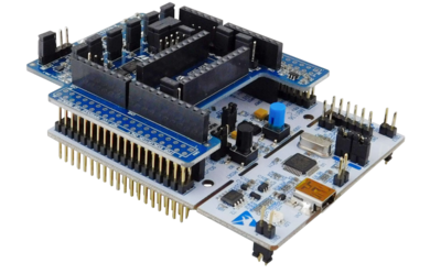 X-NUCLEO-IKS01A3 plugged into an STM32 Nucleo board