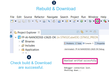 Linking the generated libraries to the FP-AI-NANOEDG1.