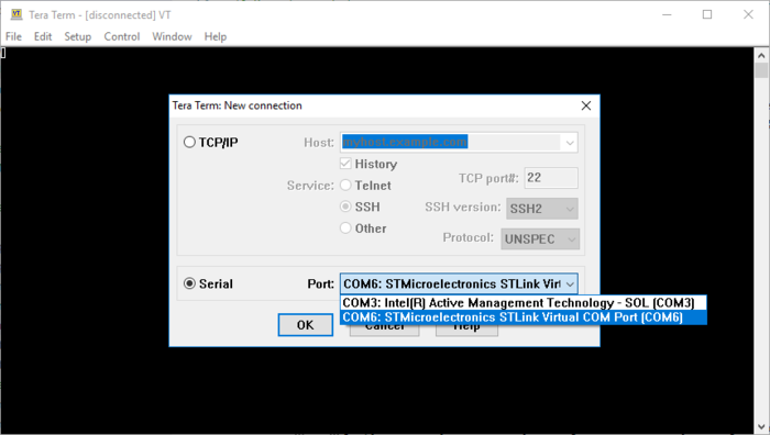 TeraTerm: New Connection