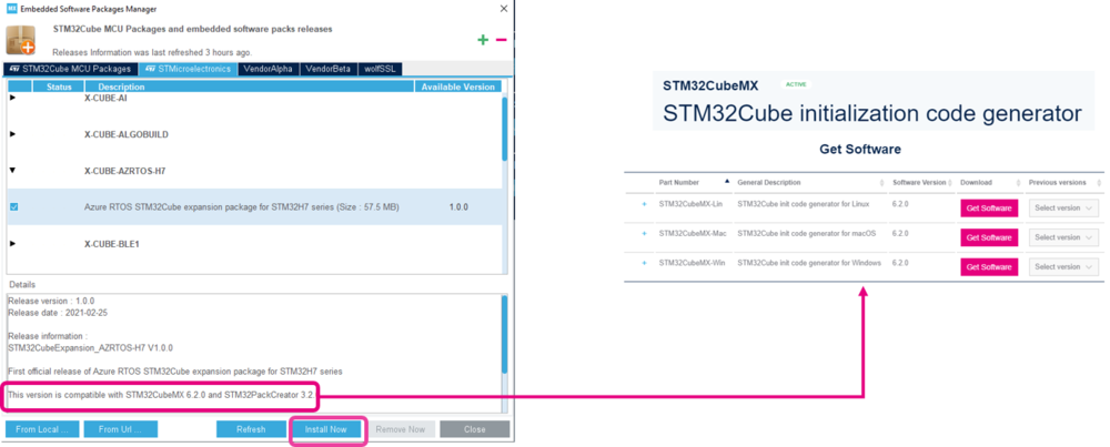 Pack Install STM32CubeMX