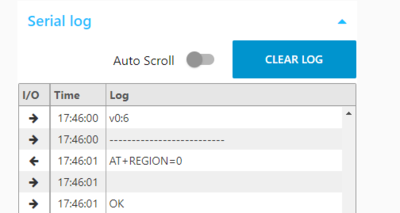 Serial log panel