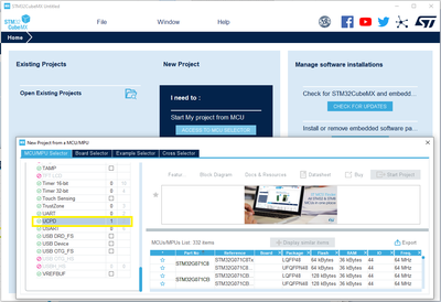 MCUSelector in STM32CubeMX (Click to enlarge)