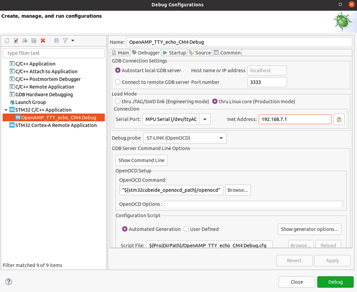 File:STM32CubeIDE Debug conf numbered.png